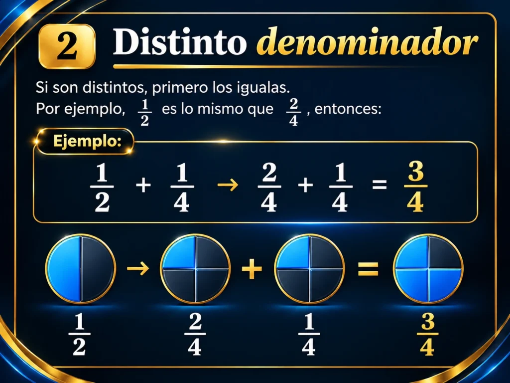 Distinto denominador