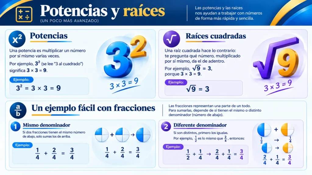 Aritmética 3 power and sqaure roots